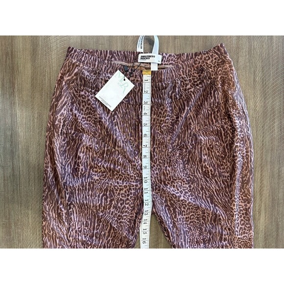 NWT Mistress Rocks Los Angeles Size Large Say When Animal Print Flare Mesh Pants - Picture 7 of 14
